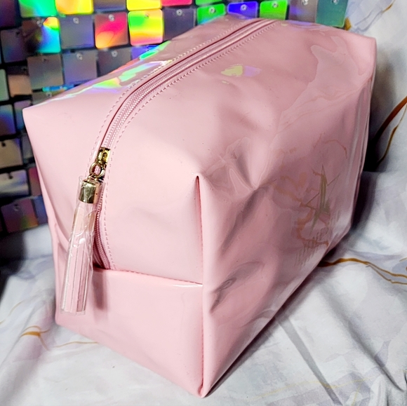 New very rare discontinued Jeffree Star Cosmetics large pink velour makeup bag - Picture 4 of 9